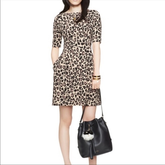 kate spade leopard ponte dress